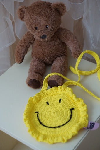 Miss happiness bag charm - yellow crochet