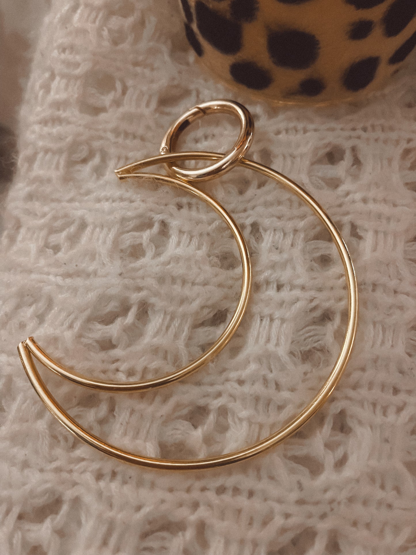 Moon phone bangle & bag charm -  gold colored