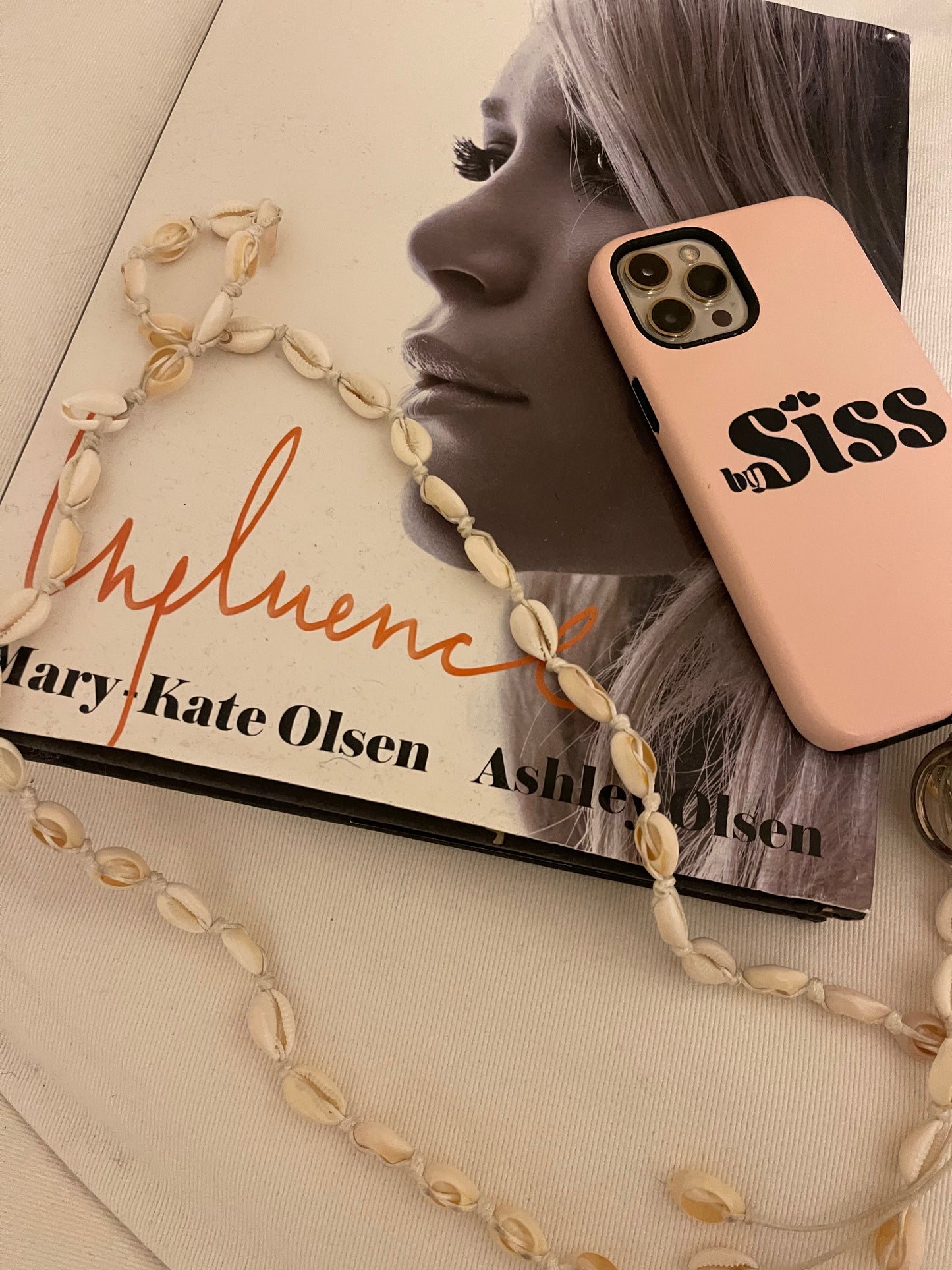 White Shell Phone Strap Necklace