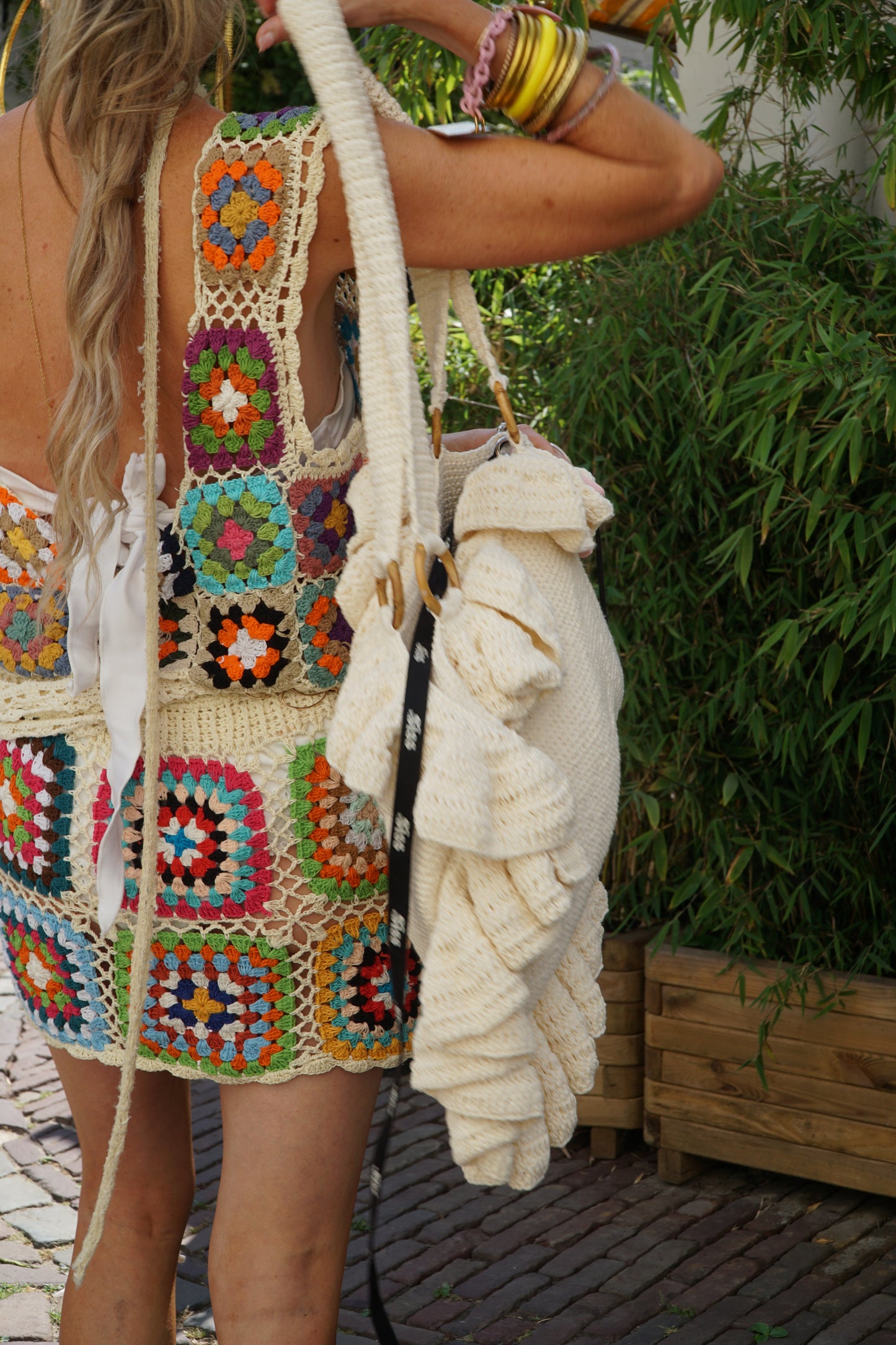 Happy dance crochet mini skirt