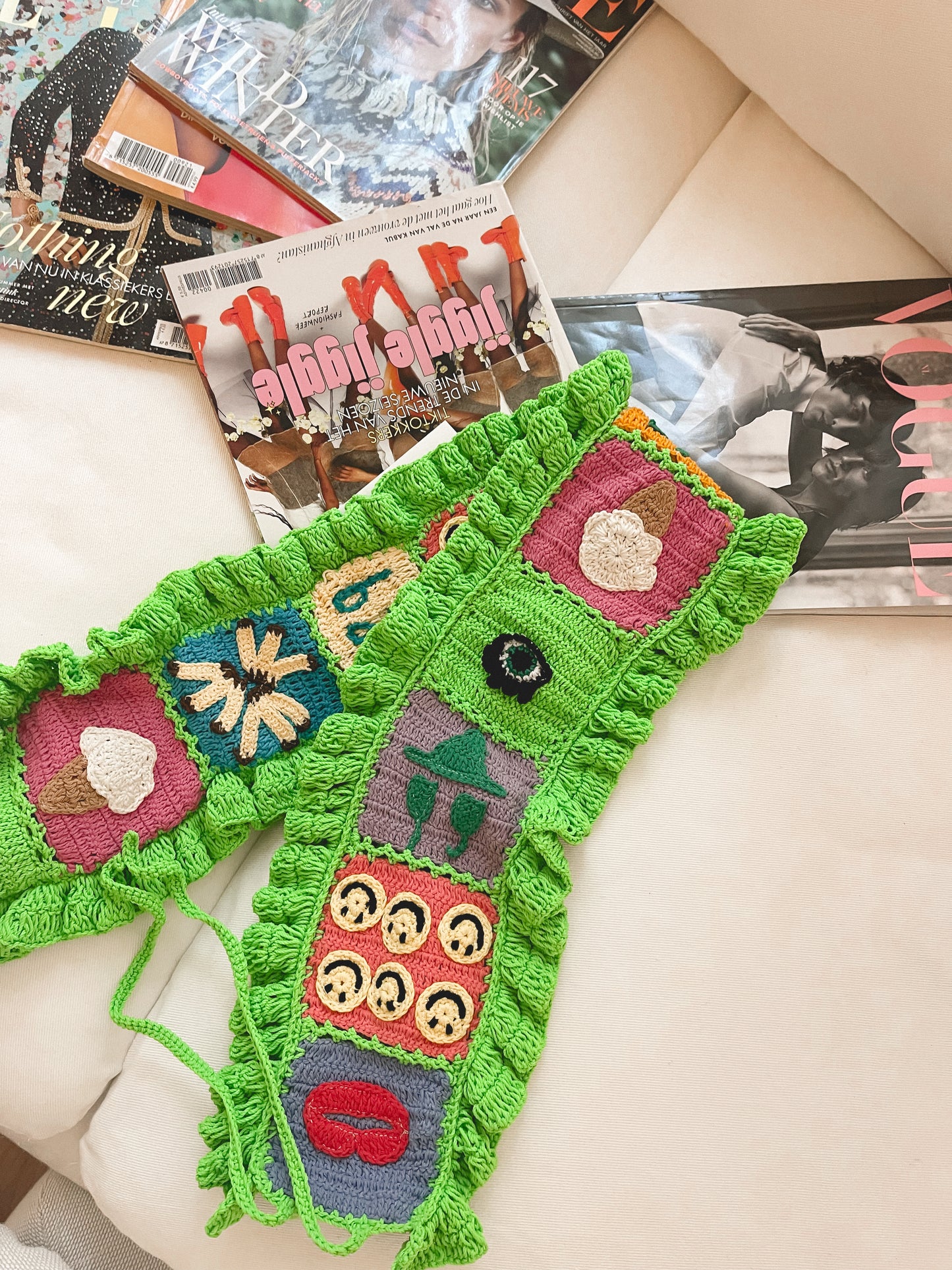 Bali Banana crochet ruffle strap