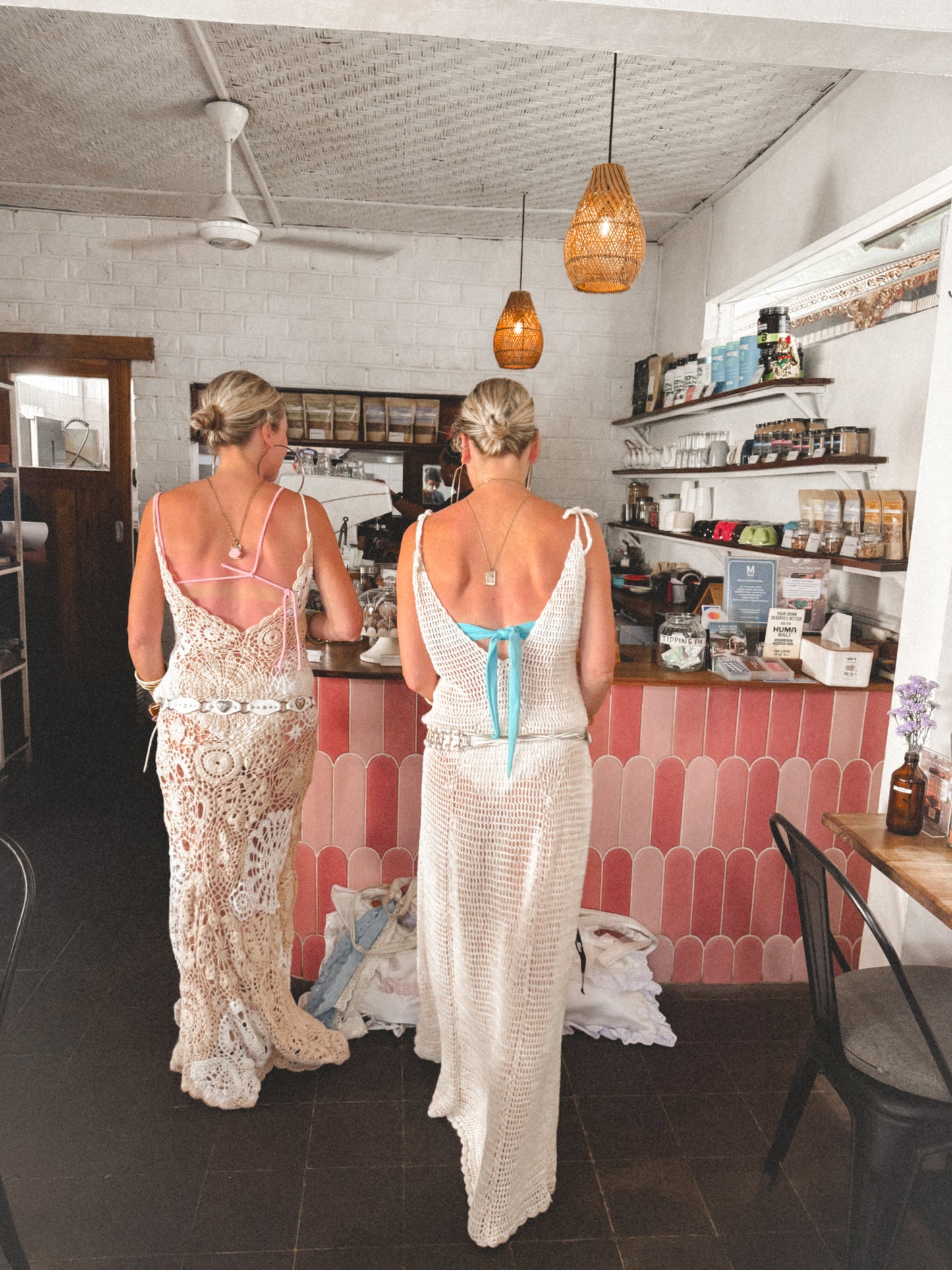 True love crochet maxi slit dress