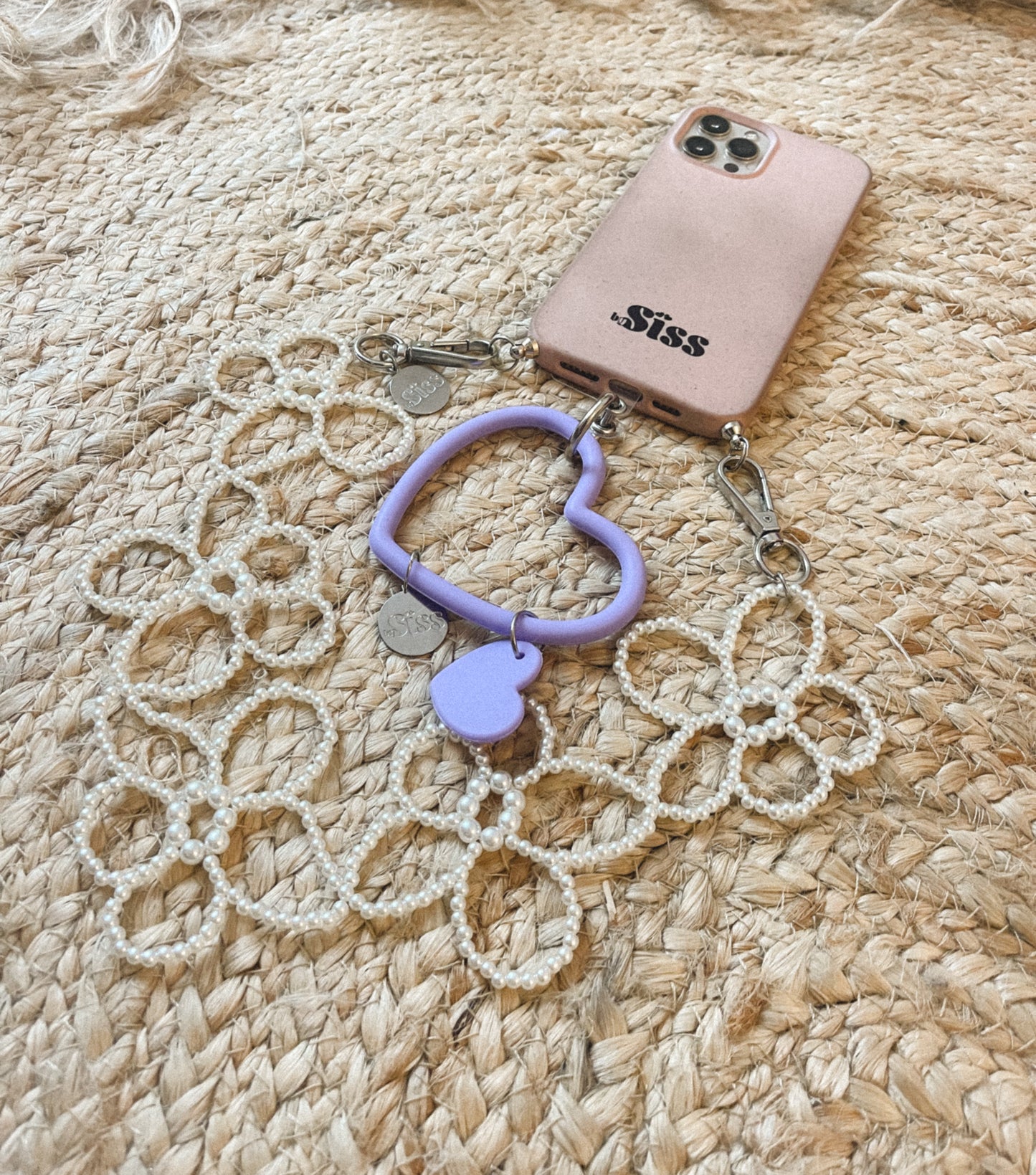 Heart bangle / Phone charm -  purple