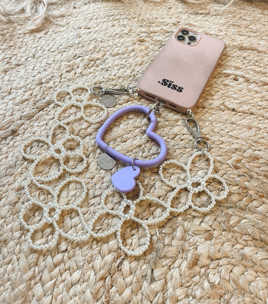 Heart bangle / Phone charm -  purple