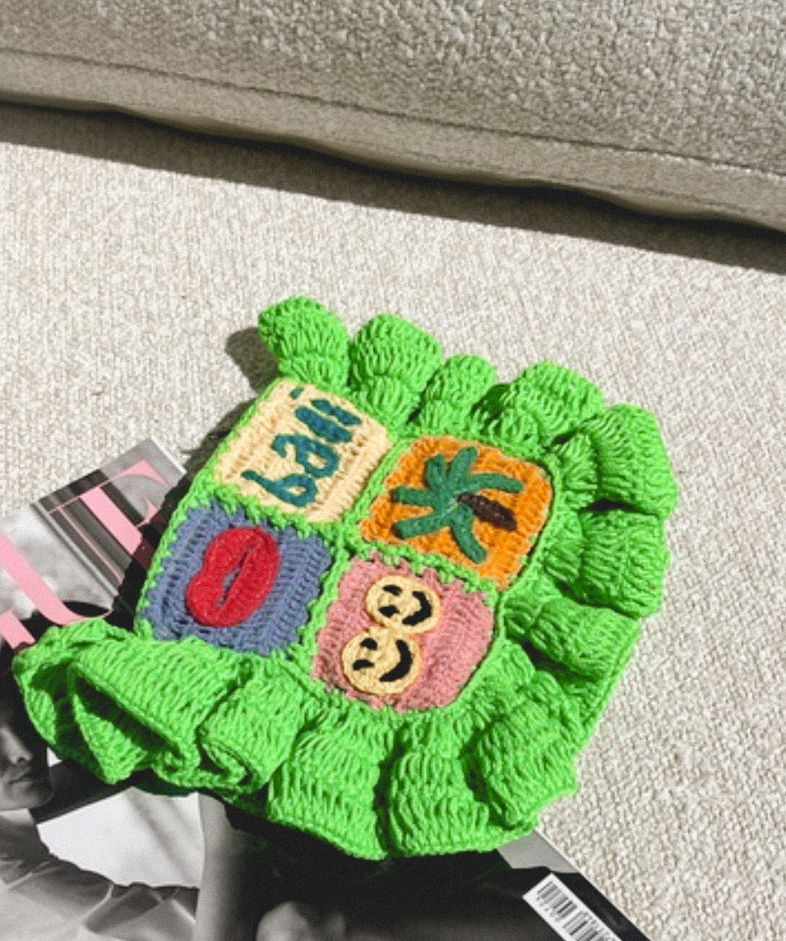 Bali Banana crochet ruffle purse