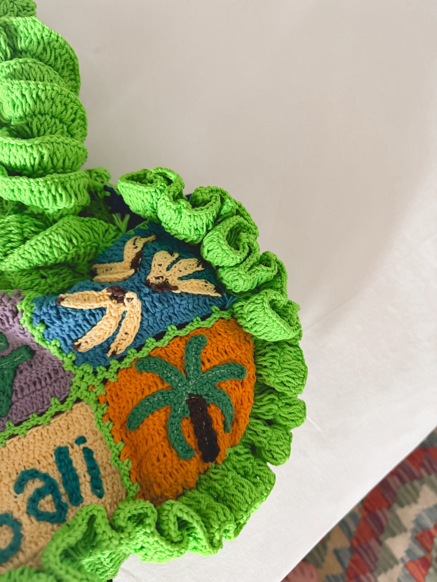 Bali Banana crochet ruffle bag