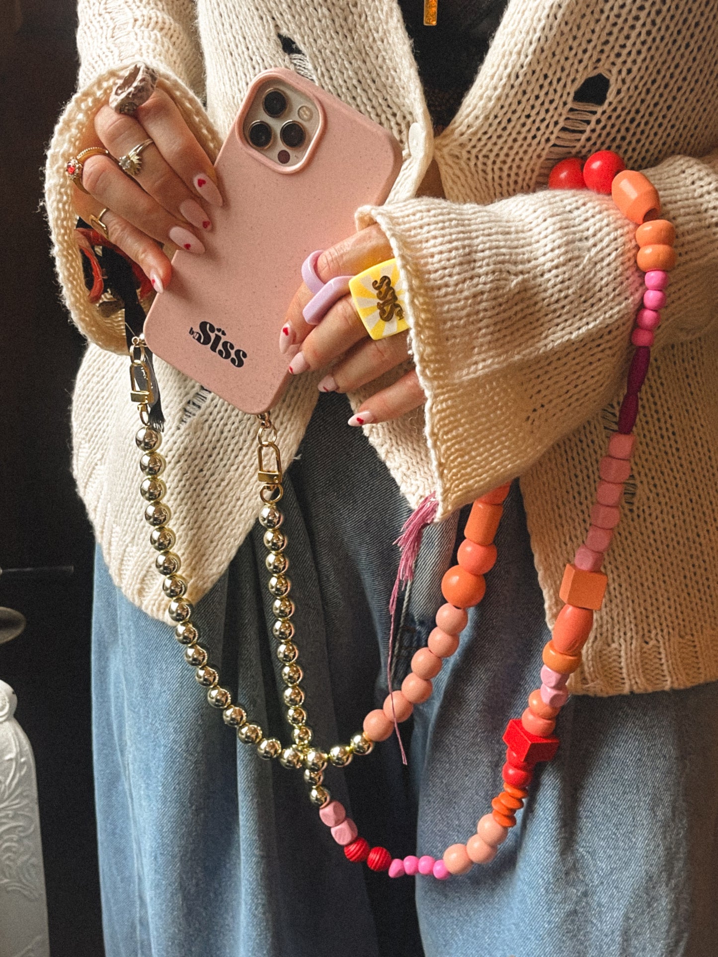 Marrakech beads phone and bag necklace