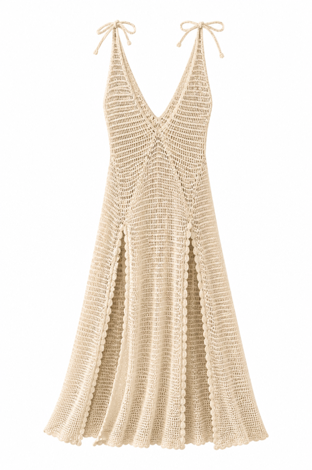 True love crochet maxi slit dress