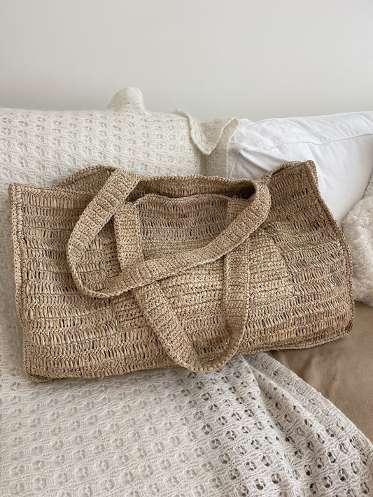 RAFFIA BEACH BAG