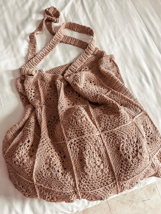 Oversized hand knitted bag - crochet